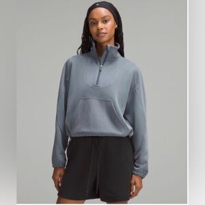 Lululemon Brushed Softstream Ribbed Half-Zip | Oil Gray | Women’s size 6